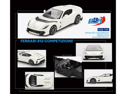 Ferrari 812 Competizione Bianco Avus White 1/64 Diecast Model Car by BBR