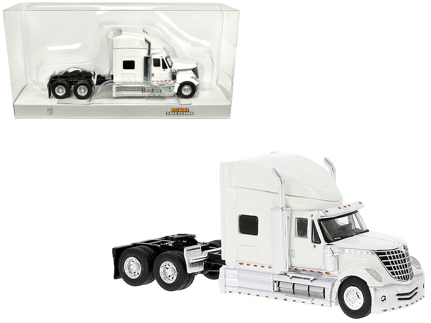 2010 International Lonestar Truck Tractor White 1/87 (HO) Scale Model Car by Brekina-DiecastModeler.com