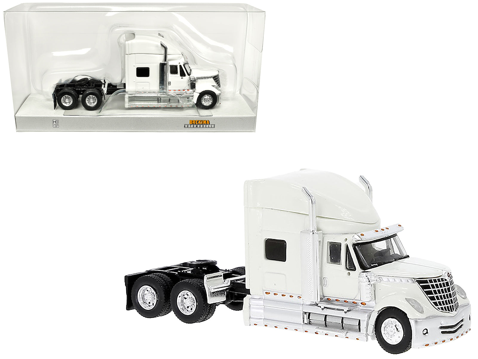 2010 International Lonestar Truck Tractor White 1/87 (HO) Scale Model Car by Brekina-DiecastModeler.com