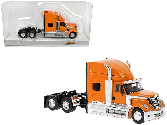 2010 International Lonestar Truck Tractor Orange 1/87 (HO) Scale Model Car by Brekina-DiecastModeler.com