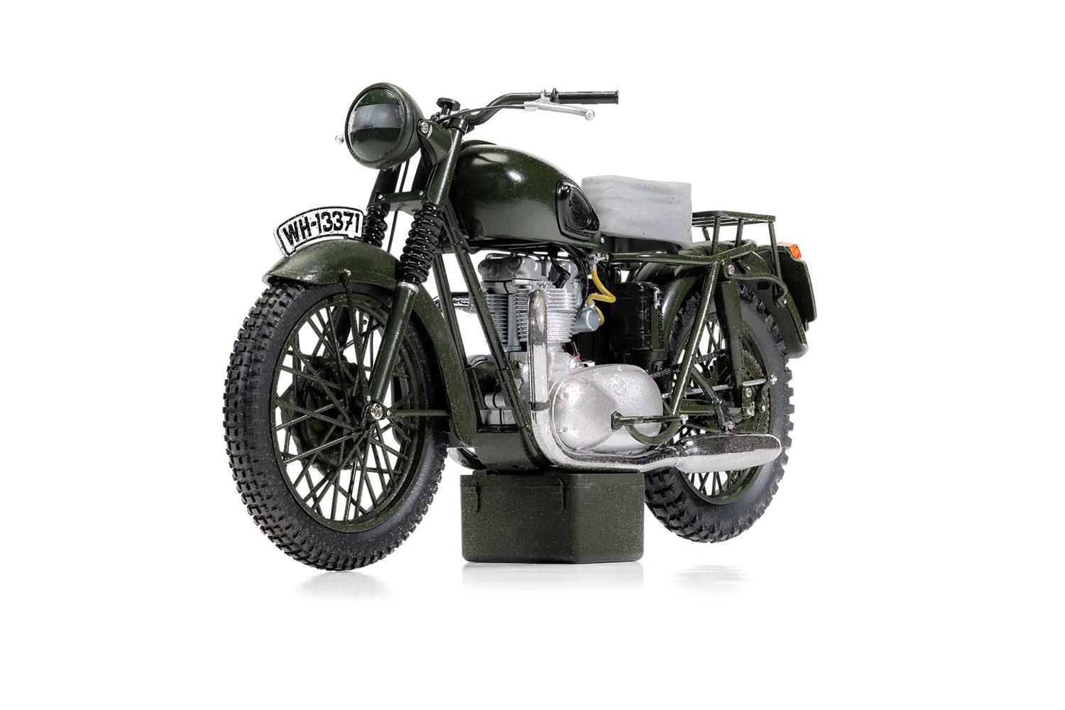 Triumph TR6 Trophy Motorcycle Dark Green (Weathered) "The Great Escape" (1963) Movie Diecast Model by Corgi-DiecastModeler.com