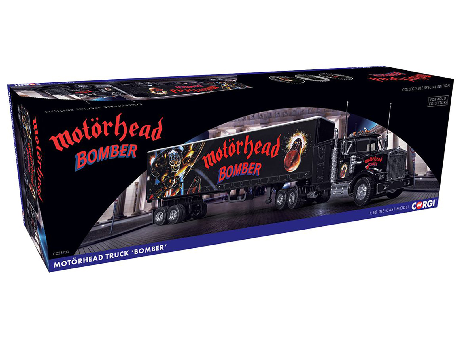 "Motorhead Bomber" Transport Truck Black 1/50 Diecast Model by Corgi-DiecastModeler.com