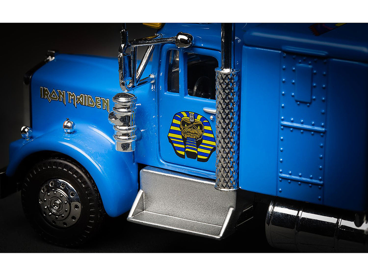 Iron Maiden "Powerslave" Transport Truck Blue "World Slavery Tour 1984-85" 1/50 Diecast Model by Corgi-DiecastModeler.com