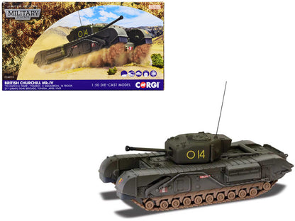 Churchill Mk.IV Tank "'To Catch a Tiger' 'Toledo' C Squadron 14 Troop 21st Army Tank Brigade Tunisia" (1943) British Royal Army "Military Legends" Series 1/50 Diecast Model by Corgi-DiecastModeler.com