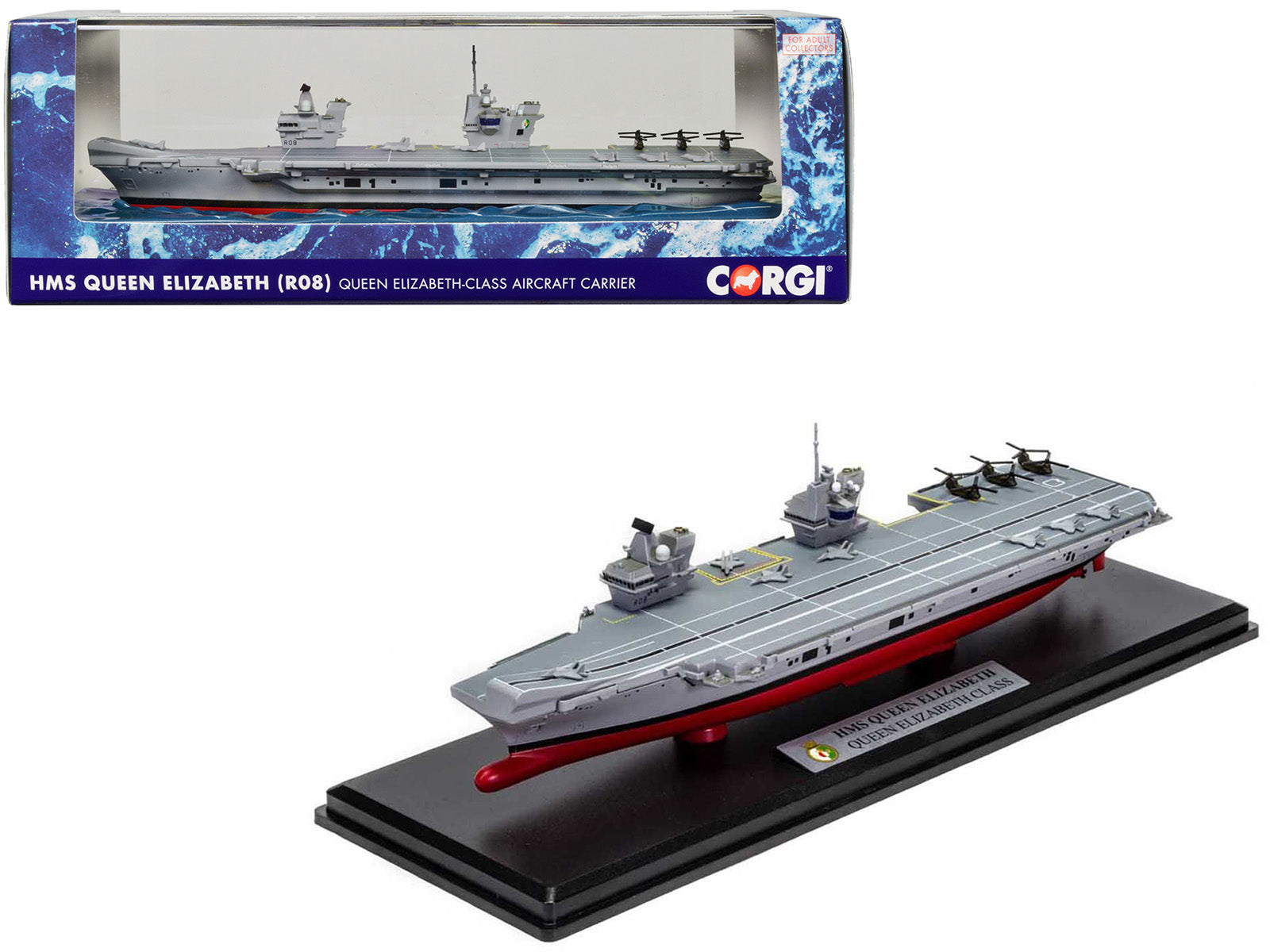 HMS Queen Elizabeth (R08) Aircraft Carrier "Queen Elizabeth-Class" British Royal Navy "Naval Power" Series 1/1250 Diecast Model by Corgi-DiecastModeler.com