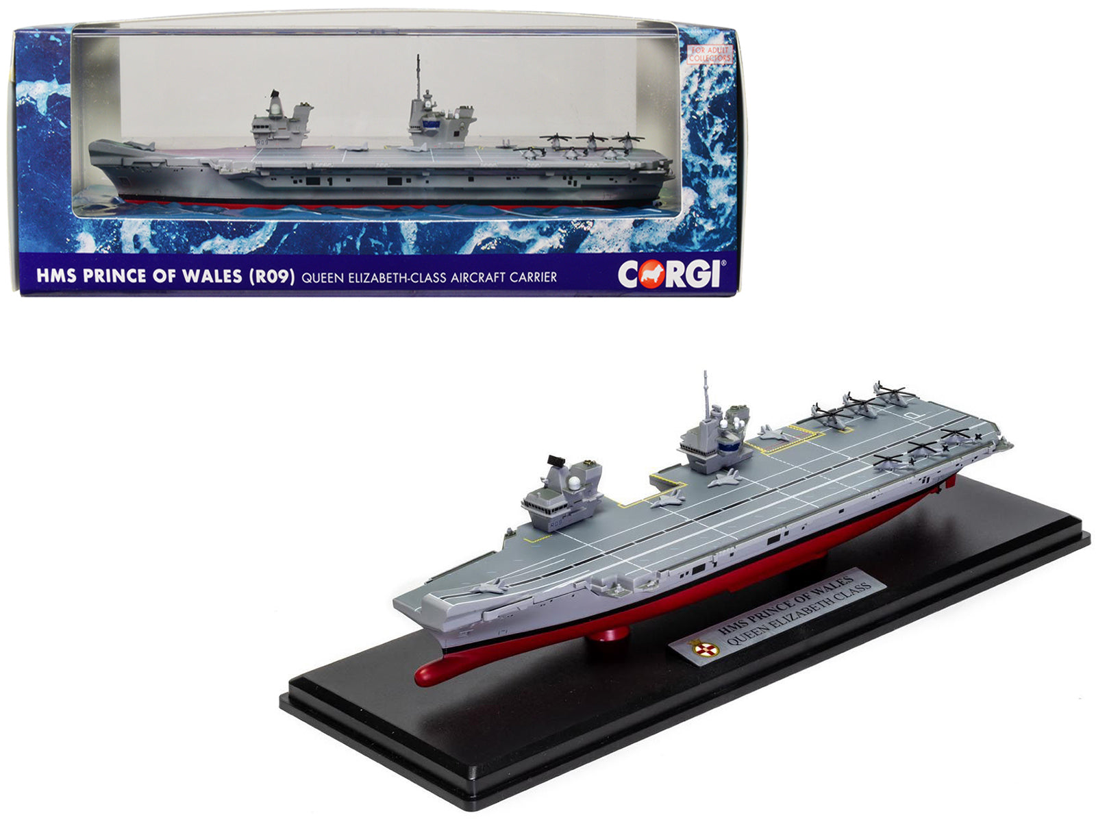 HMS Prince of Wales (R09) Aircraft Carrier "Queen Elizabeth-Class" British Royal Navy "Naval Power" Series 1/1250 Diecast Model by Corgi-DiecastModeler.com