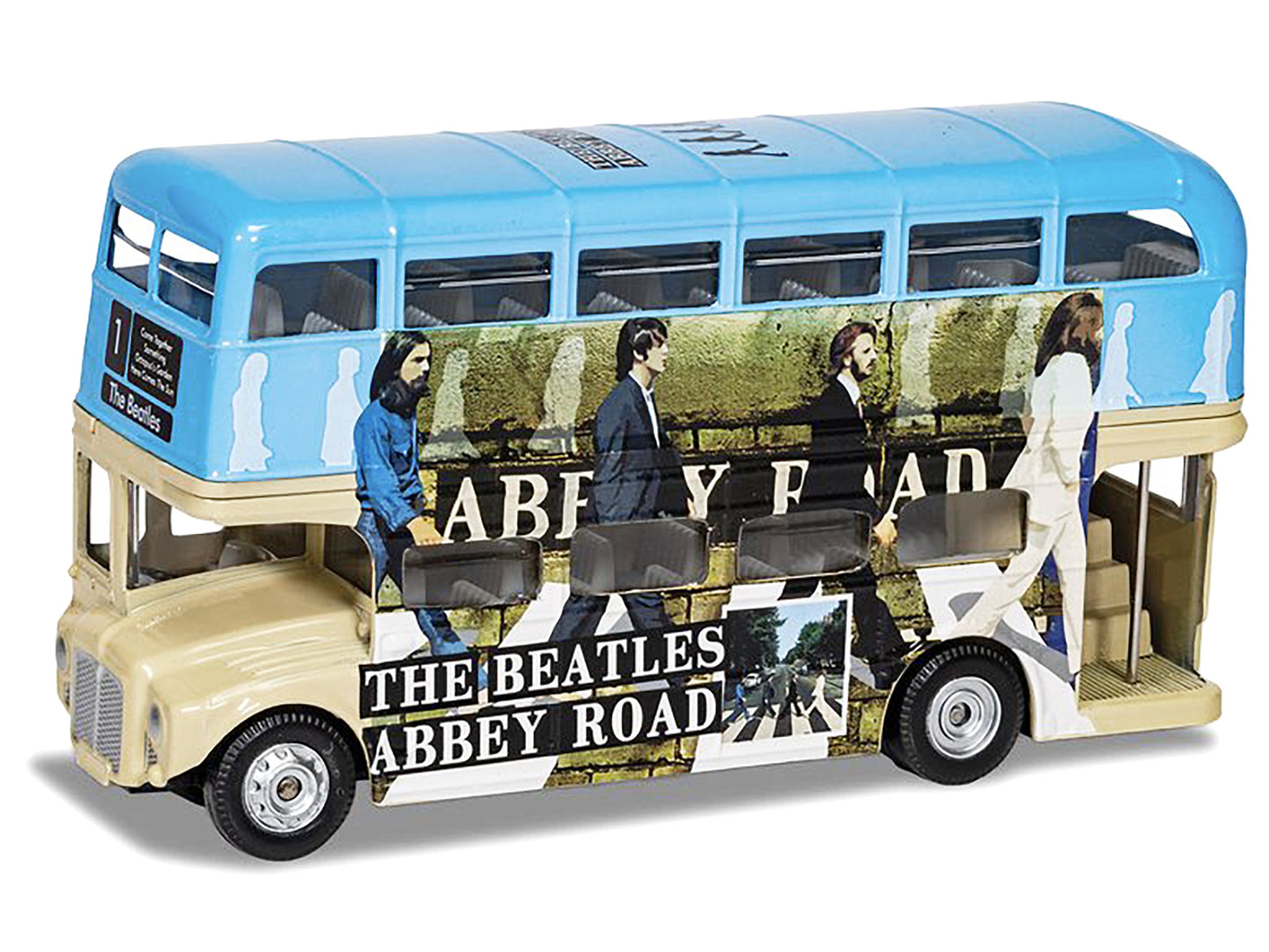 The Beatles London Double Decker Bus "Abbey Road" Blue and Beige Diecast Model Car by Corgi