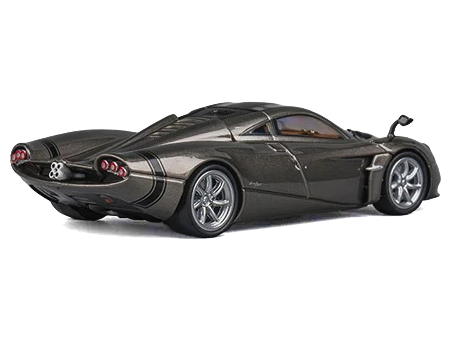 Pagani Huayra Codalunga Gun Metal Gray Metallic with Sunroof and Extra Wheels 1/64 Diecast Model Car by CM Model