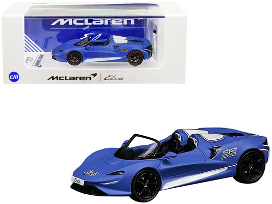 McLaren Elva Convertible #26 Matt Blue with White Stripes and Extra Wheels 1/64 Diecast Model Car by CM Model-DiecastModeler.com