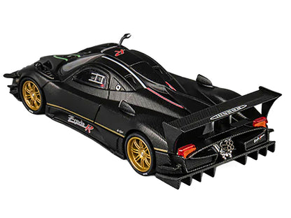 Pagani Zonda Revolucion Black Carbon with Extra Wheels 1/64 Diecast Model Car by CM Model