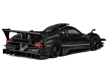 Pagani Zonda Revolucion Black Full Carbon with Extra Wheels 1/64 Diecast Model Car by CM Model