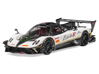 Pagani Zonda Revolucion White and Carbon with Extra Wheels 1/64 Diecast Model Car by CM Model