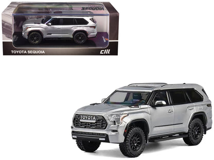 2024 Toyota Sequoia Silver Metallic 1/64 Diecast Model Car by CM Model