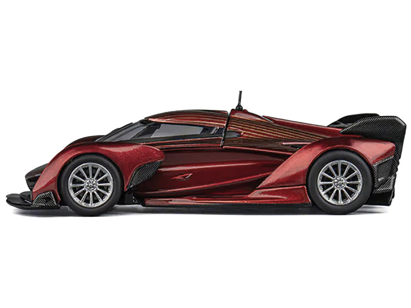 McLaren Solus GT Wine Red Metallic with Gold Stripes 1/64 Diecast Model Car by CM Model
