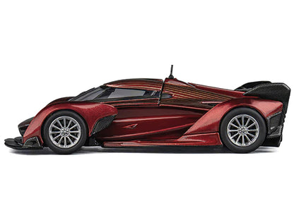 McLaren Solus GT Wine Red Metallic with Gold Stripes 1/64 Diecast Model Car by CM Model