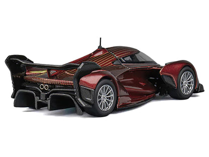 McLaren Solus GT Wine Red Metallic with Gold Stripes 1/64 Diecast Model Car by CM Model