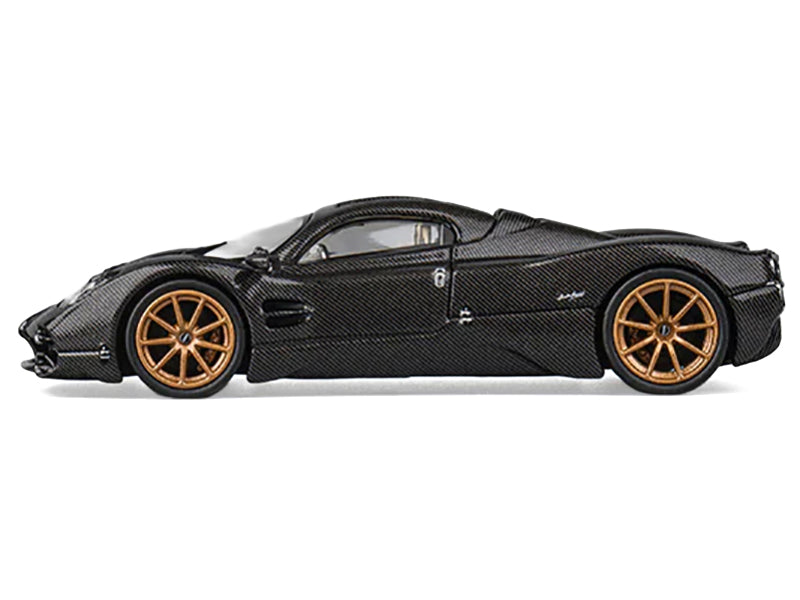 Pagani Utopia Full Carbon with Gold Wheels 1/64 Diecast Model Car by CM Model