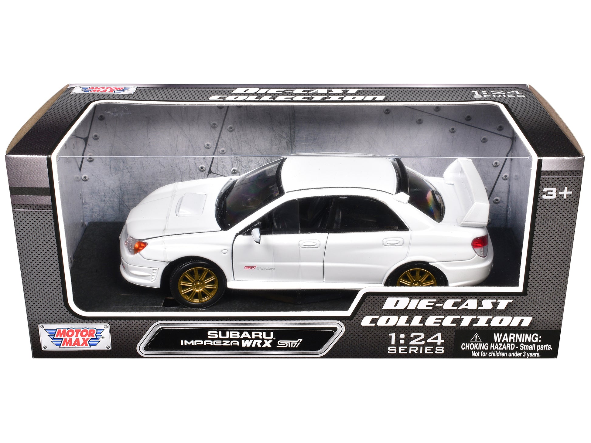 Subaru Impreza WRX STi White 1/24 Diecast Model Car by Motormax-DiecastModeler.com
