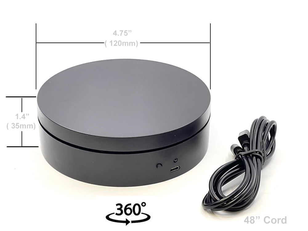 Mini Turntable Rotating Display Stand 4.75" with Black Base for 1/64 Scale Model Cars-DiecastModeler.com