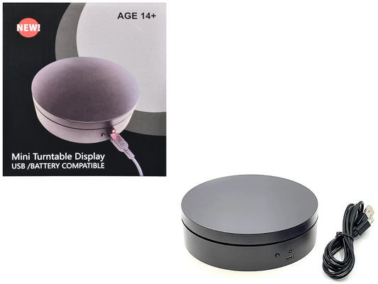 Mini Turntable Rotating Display Stand 4.75" with Black Base for 1/64 Scale Model Cars-DiecastModeler.com