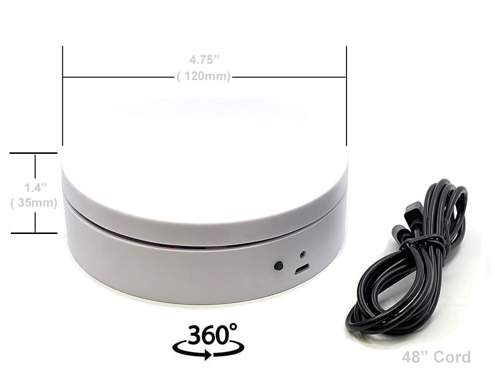 Mini Turntable Rotating Display Stand 4.75" with White Base for 1/64 Scale Model Cars-DiecastModeler.com