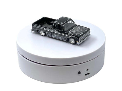 Mini Turntable Rotating Display Stand 4.75" with White Base for 1/64 Scale Model Cars-DiecastModeler.com