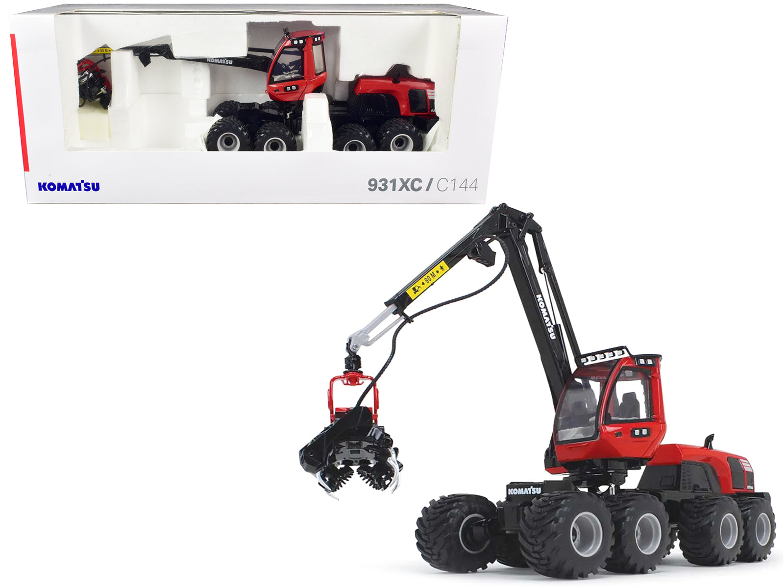 Komatsu 931XC.3 Harvester Red and Black 1/32 Diecast Model by First Gear-DiecastModeler.com