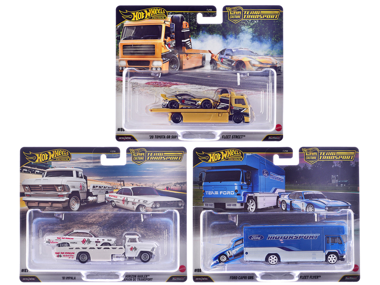 "Team Transport" 3 piece Set J 2025 "Car Culture" Series Diecast Model Cars by Hot Wheels