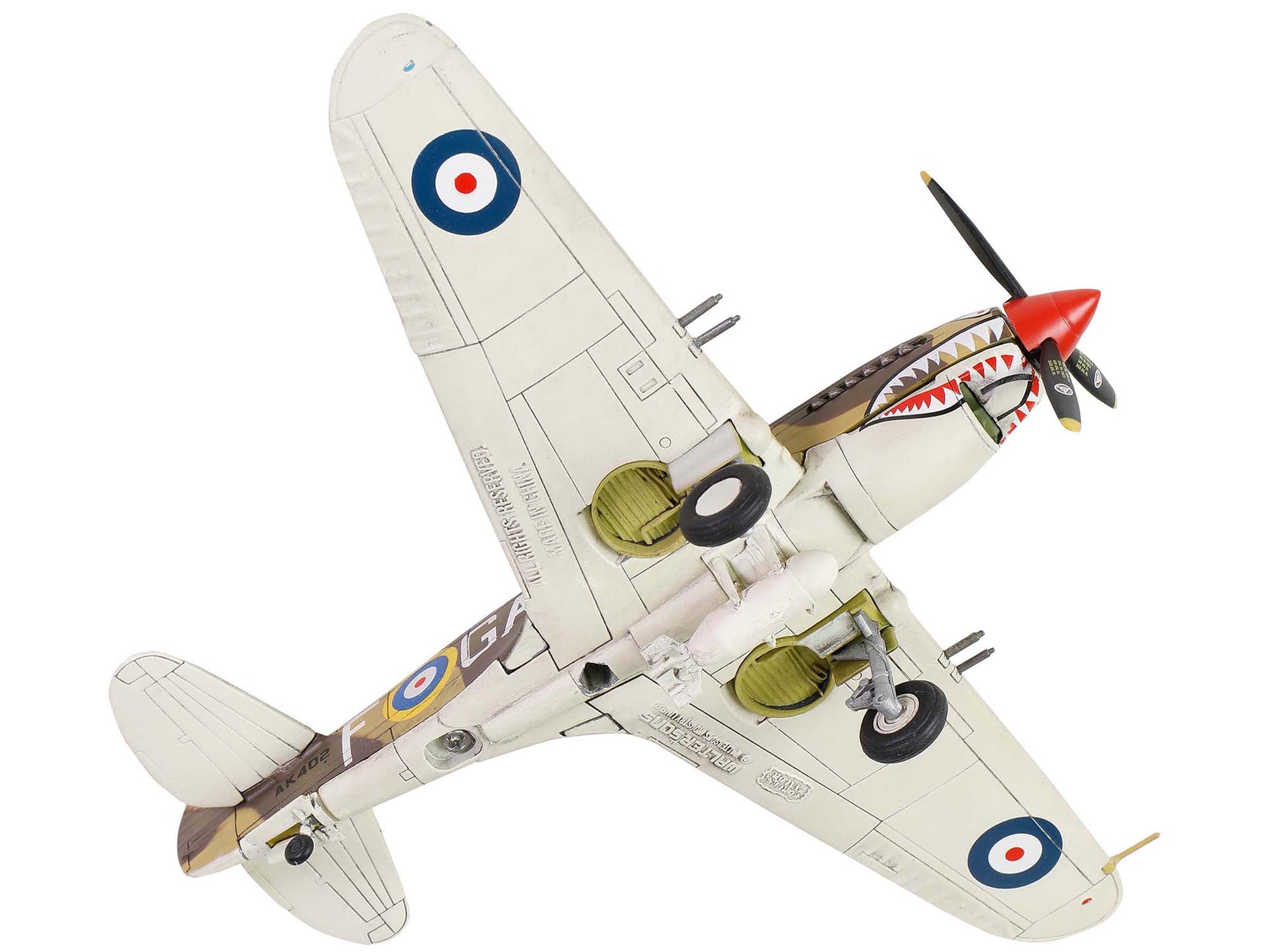 Curtiss P-40B Tomahawk MK IIB Aircraft Fighter "112 Squadron (Royal Air Force) AK402 GA-F North Africa" (October 1941) "WW2 Aircrafts Series" 1/72 Diecast Model by Forces of Valor-DiecastModeler.com