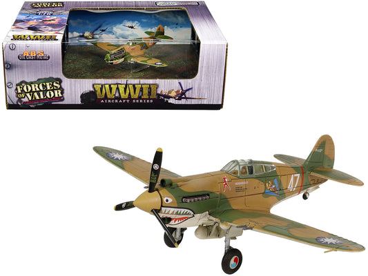 Curtiss P-40B HAWK 81A-2 Aircraft Fighter "3rd Pursuit Squadron American Volunteer Group P-8127 Serial : 47 China" (June 1942) "WW2 Aircrafts Series" 1/72 Diecast Model by Forces of Valor-DiecastModeler.com
