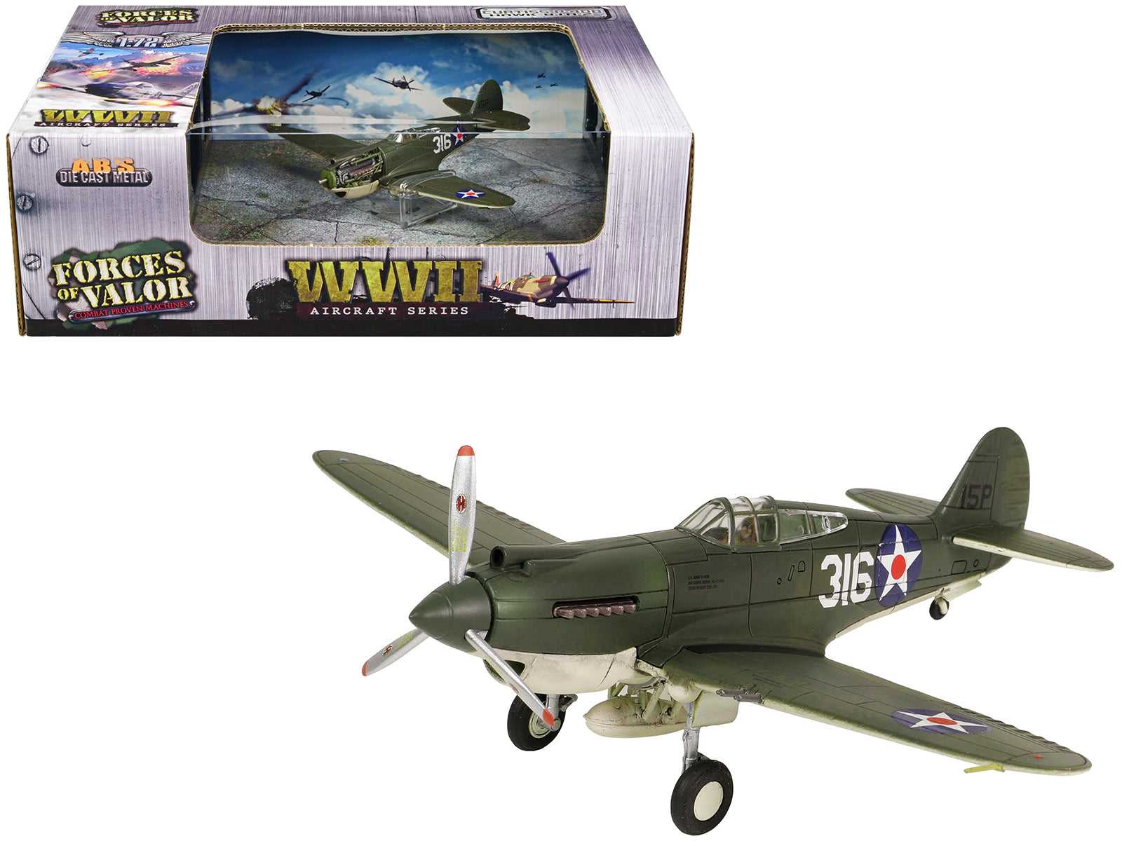 Curtiss P-40B HAWK 81A-2 (P-8127) Aircraft Fighter "47th Pursuit Squadron (15th Pursuit Group) Serial : 316/15P Hawaiian Islands Pearl Habor" (7 December 1941) "WW2 Aircrafts Series" 1/72 Diecast Model by Forces of Valor-DiecastModeler.com