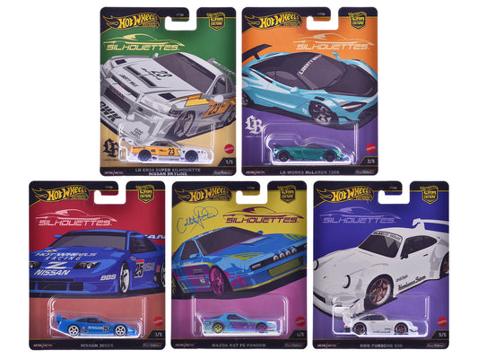 "Silhouettes" 5 piece Set "Car Culture" 2024 Series G Diecast model cars by Hot Wheels-DiecastModeler.com
