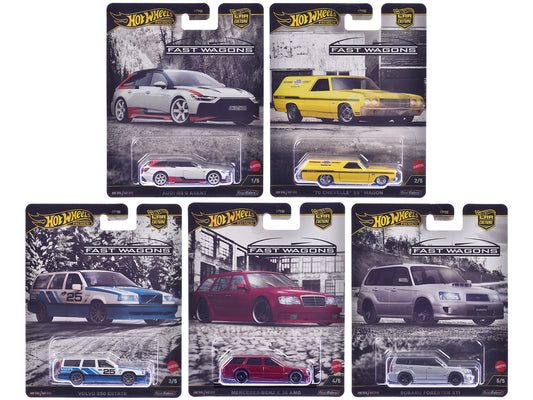 "Fast Wagons" 5 piece Set "Car Culture" 2024 Series J Diecast Model Cars by Hot Wheels