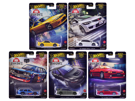 "Ronin Run II" 5 piece Set "Car Culture" 2025 Series M Diecast Model Cars by Hot Wheels