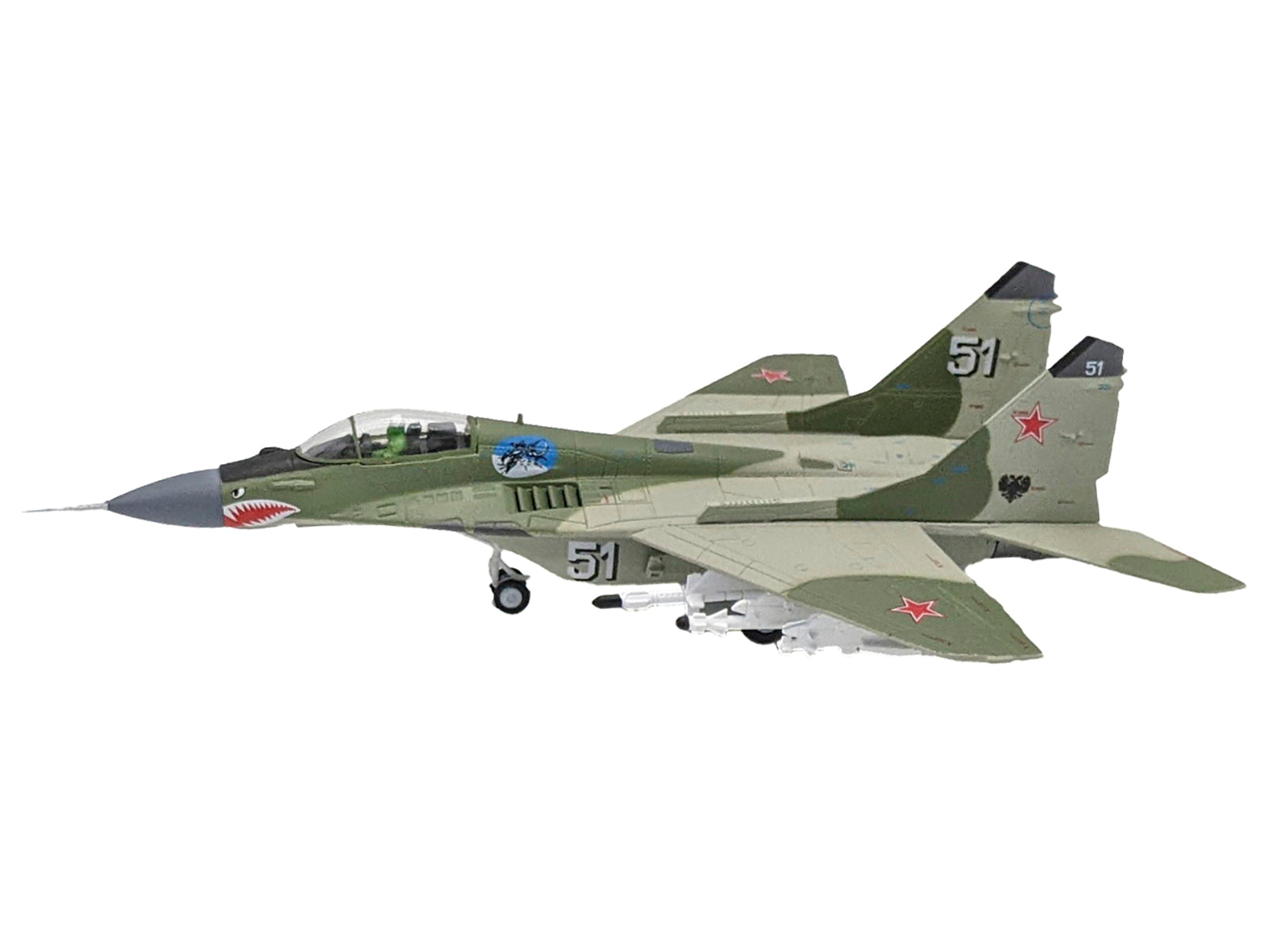 Mikoyan-Gurevich MiG-29 Fighter Aircraft "120th GvIAP Domna Airfield" (2001) Russian Air Force 1/100 Diecast Model Airplane-DiecastModeler.com