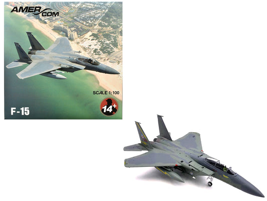 McDonnell Douglas F-15A Eagle Aircraft "Spittin Kittens 5th Fighter-Interceptor Squadron Tactical Air Command Minot AFB" (1985) United States Air Force 1/100 Diecast Model Airplane-DiecastModeler.com