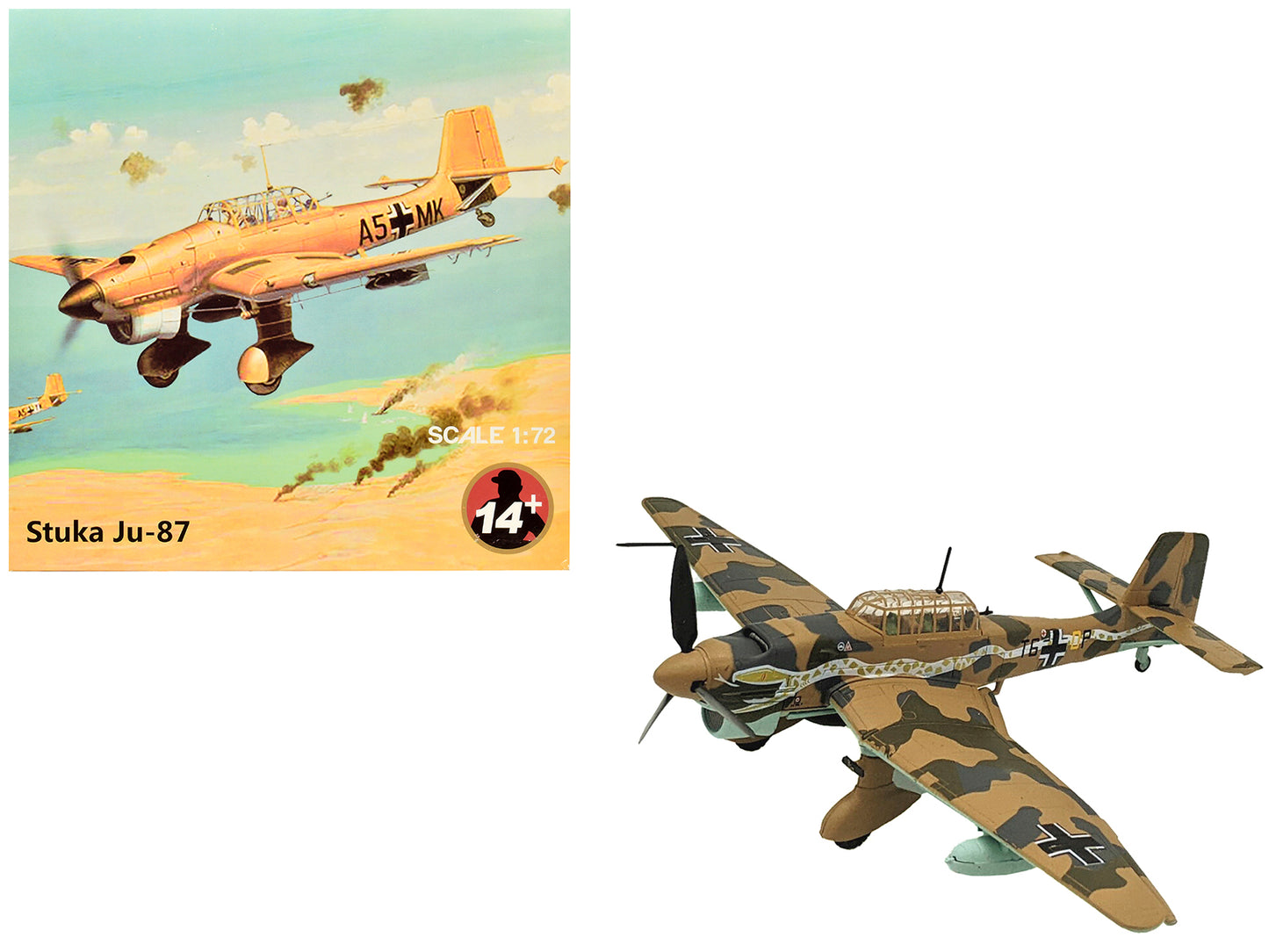 Junkers Ju 87R Trop Stuka Bomber Aircraft "Immelmann 6./StG 2 Libya" (1941) German Luftwaffe 1/72 Diecast Model Airplane-DiecastModeler.com