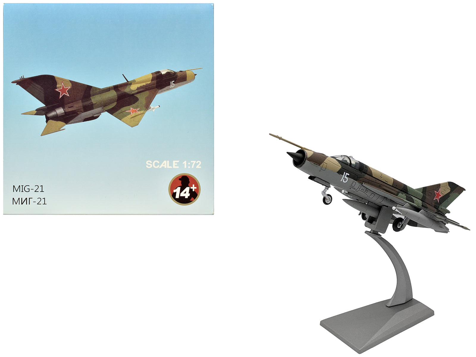 Mikoyan-Gurevich MiG-21SM Fishbed-J Fighter Aircraft "Soviet Air Force" 1/72 Diecast Model Airplane-DiecastModeler.com