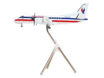 Saab 340B Commercial Aircraft "American Eagle" (N389AE) White with Red and Blue Stripes "Gemini 200" Series 1/200 Diecast Model Airplane by GeminiJets