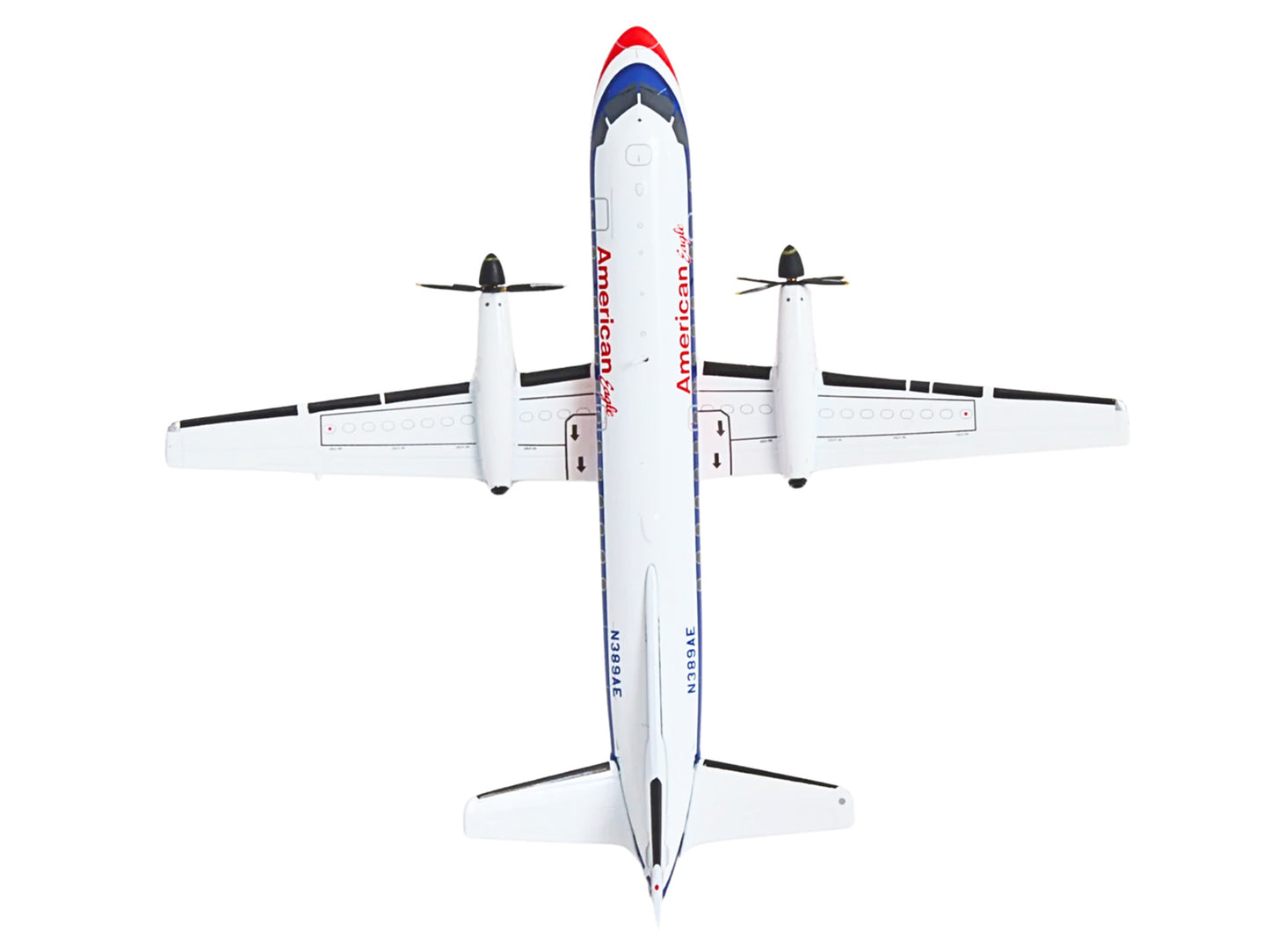 Saab 340B Commercial Aircraft "American Eagle" (N389AE) White with Red and Blue Stripes "Gemini 200" Series 1/200 Diecast Model Airplane by GeminiJets