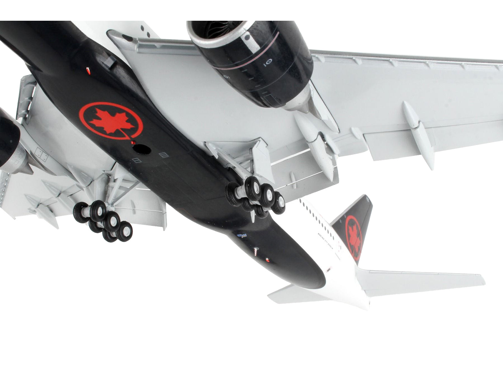 Boeing 777-200LR Commercial Aircraft with Flaps Down "Air Canada" White with Black Tail "Gemini 200" Series 1/200 Diecast Model Airplane by GeminiJets-DiecastModeler.com