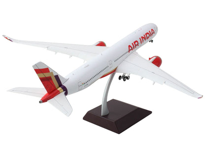 Airbus A350-900 Commercial Aircraft with Flaps Down "Air India" (VT-JRH) White with Striped Tail "Gemini 200" Series 1/200 Diecast Model Airplane by GeminiJets-DiecastModeler.com