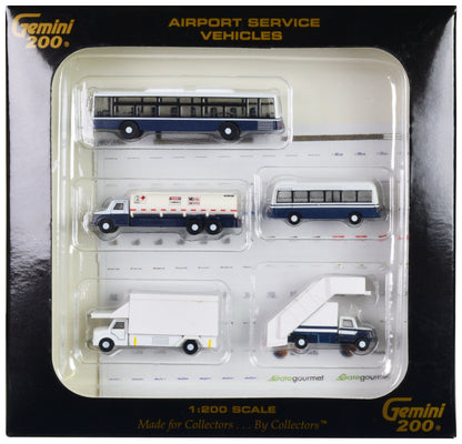 Airport Service Vehicles Set of 5 pieces "Gemini 200" Series Diecast Models by GeminiJets-DiecastModeler.com