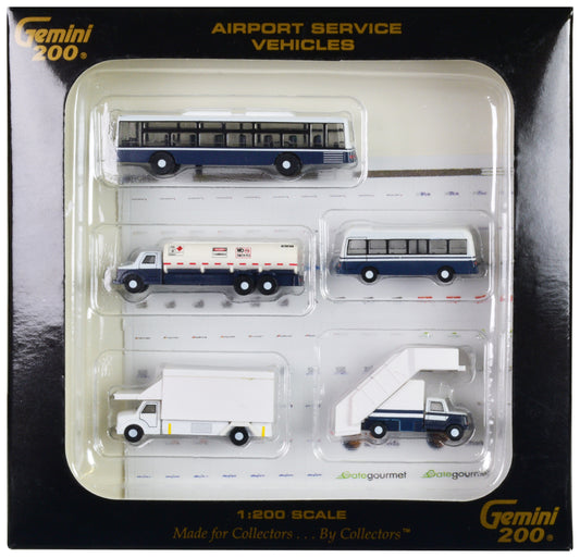 Airport Service Vehicles Set of 5 pieces "Gemini 200" Series Diecast Models by GeminiJets-DiecastModeler.com