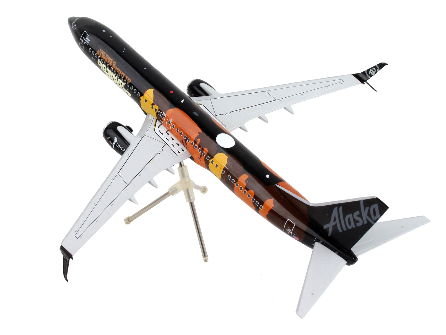 Boeing 737-900ER Commercial Aircraft "Alaska Airlines - Our Commitment" Black with Graphics "Gemini 200" Series 1/200 Diecast Model Airplane by GeminiJets-DiecastModeler.com