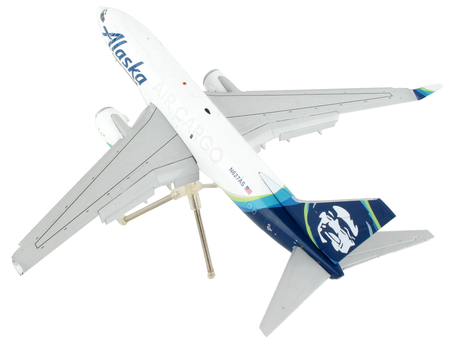 Boeing 737-700BDSF Commercial Aircraft with Flaps Down "Alaska Air Cargo" White with Blue Tail "Gemini 200" Series 1/200 Diecast Model Airplane by GeminiJets-DiecastModeler.com