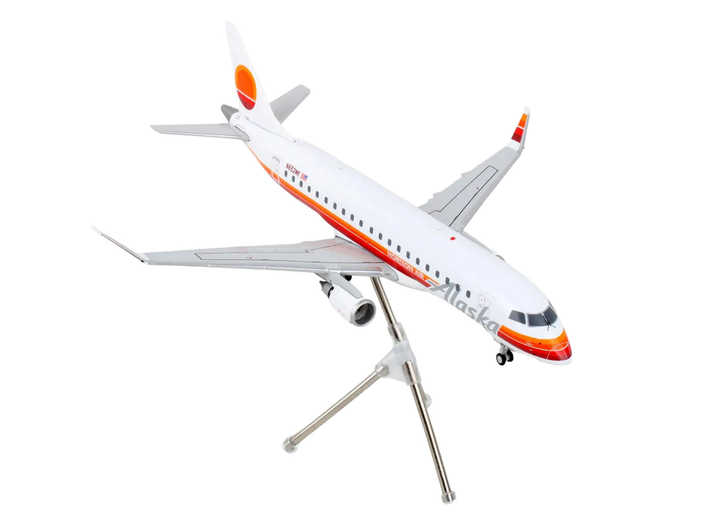Embraer ERJ-175 Commercial Aircraft "Alaska Airlines - Horizon Air" (N652MK) White with Red and Orange Stripes "Gemini 200" Series 1/200 Diecast Model Airplane by GeminiJets-DiecastModeler.com