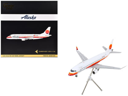 Embraer ERJ-175 Commercial Aircraft "Alaska Airlines - Horizon Air" (N652MK) White with Red and Orange Stripes "Gemini 200" Series 1/200 Diecast Model Airplane by GeminiJets