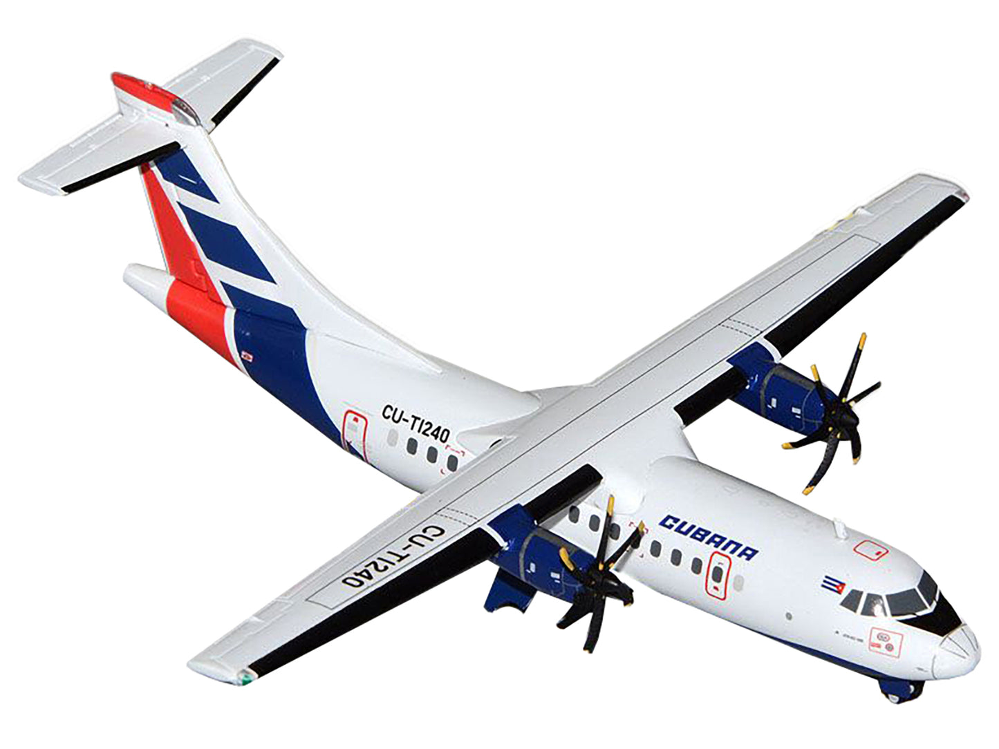 ATR 42-500 Commercial Aircraft "Cubana" (CU-T1240) White with Blue and Red Tail "Gemini 200" Series 1/200 Diecast Model Airplane by GeminiJets-DiecastModeler.com