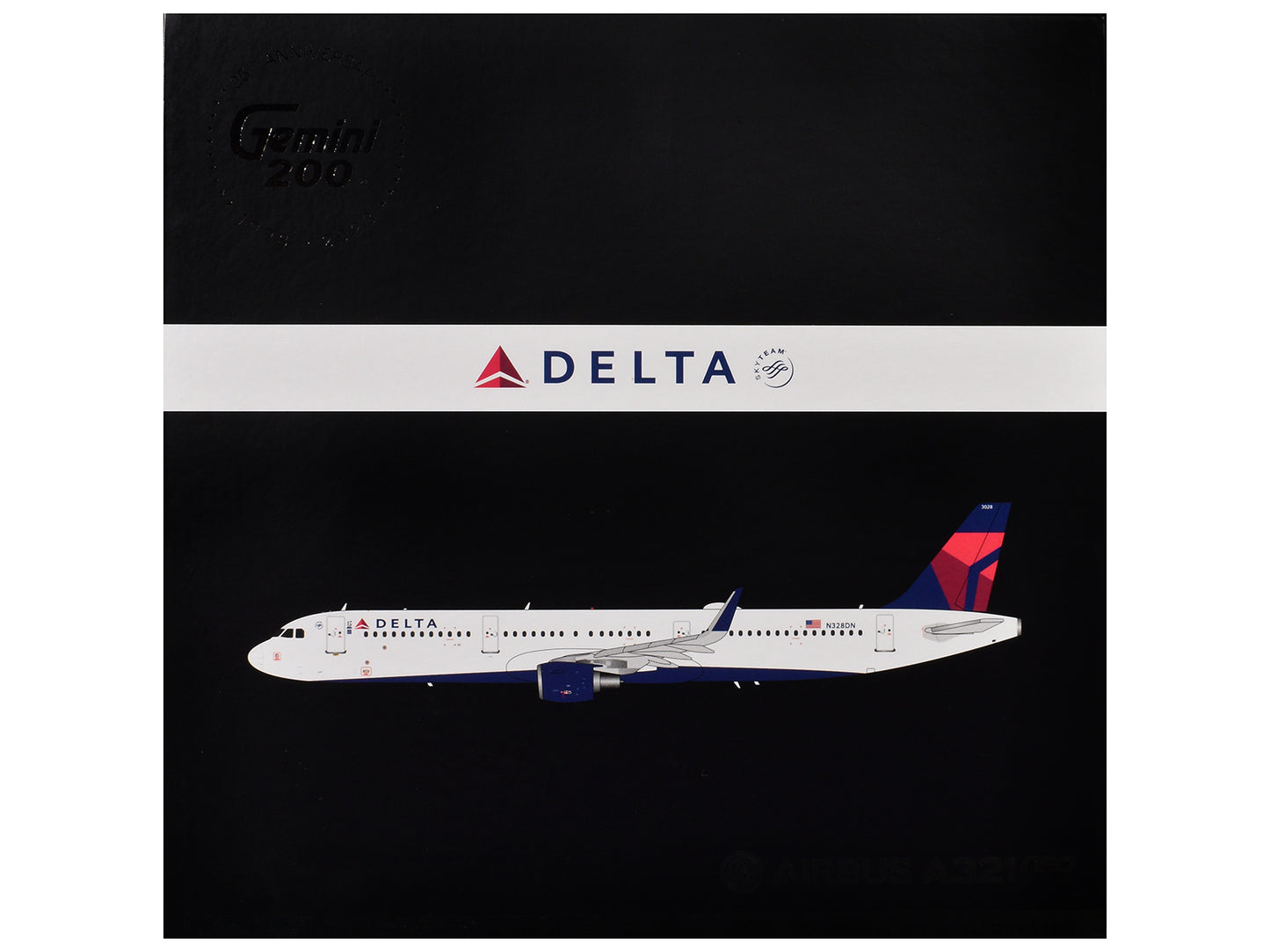 Airbus A321 Commercial Aircraft "Delta Air Lines" (N328DN) White with Blue and Red Tail "Gemini 200" Series  1/200 Diecast Model Airplane by GeminiJets